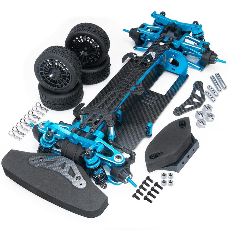 MOHERO Aluminium Alloy &Carbon Fiber Shaft Drive 1/10 RC Touring Car Chassis Frame Body Kit with 4 Wheels for TT01 TT01E - Image 1
